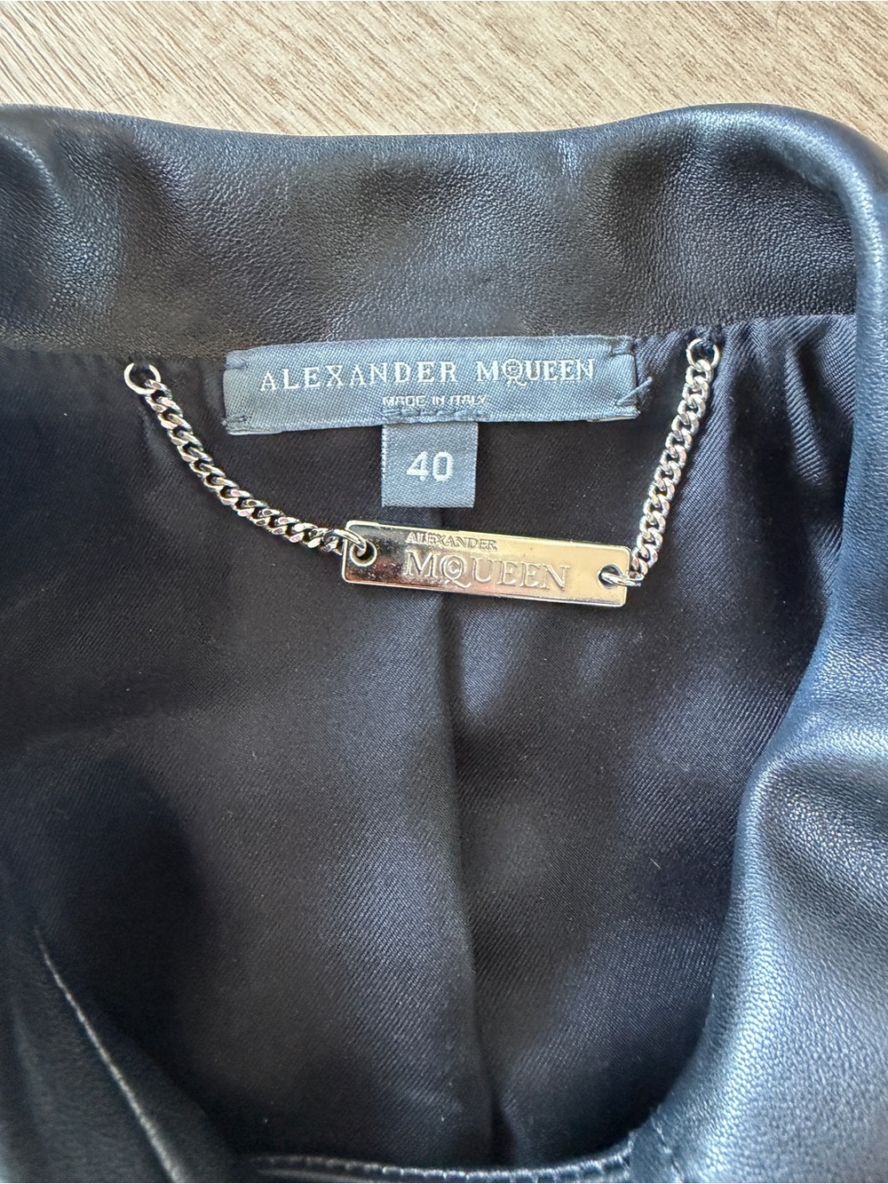 Alexander McQueen Black Peplum Leather Biker Jacket 40IT/S - Picture 8 of 10